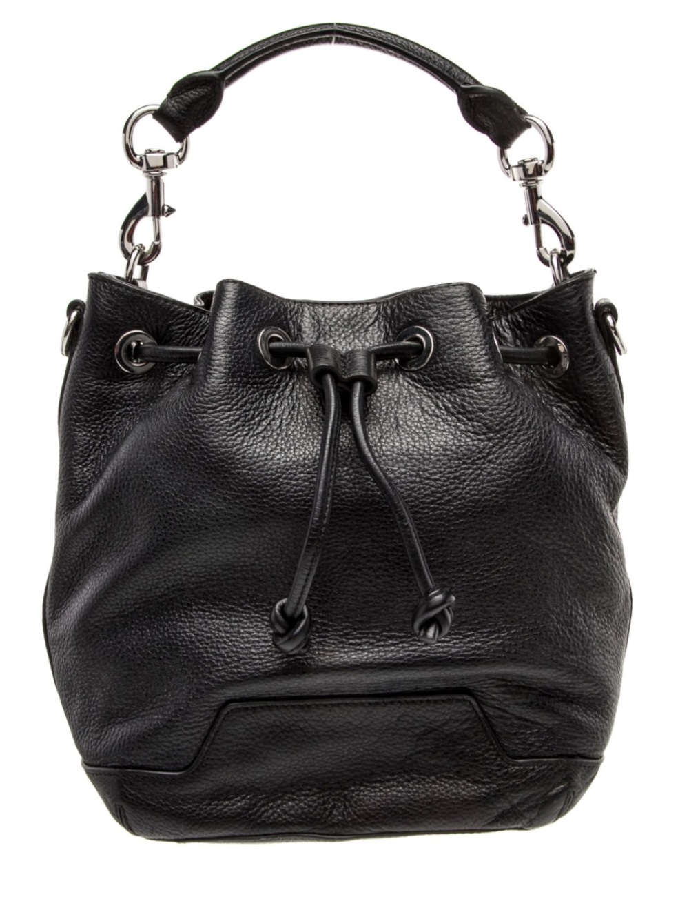 Rebecca Minkoff black Pebbled Leather Bucket Crossbody With Detachable Straps